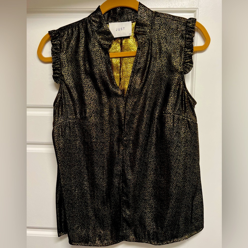 Black with gold threading XS Just blouse.